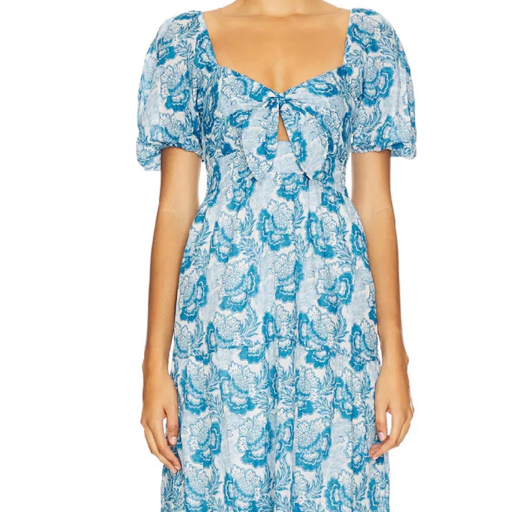 NWOT HEARTLOOM Germaine Blue & White Midi Dress